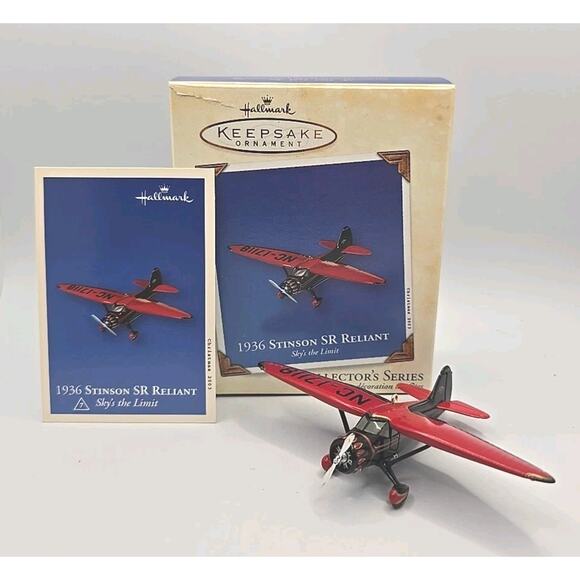 2003 Hallmark Ornament 1936 Stinson SR Reliant Special Sky's The Limit New U67 - Picture 1 of 8
